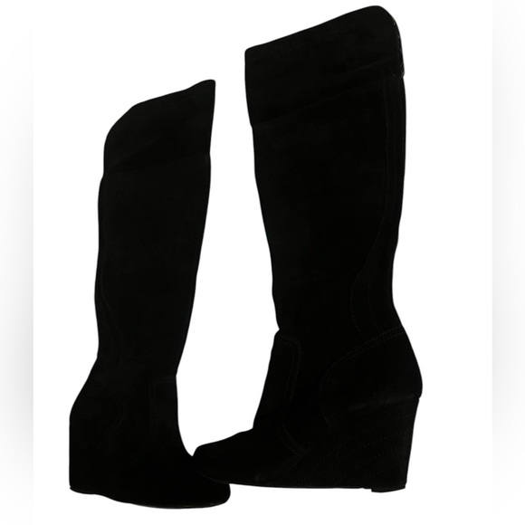 Chocolate Blu Duffy Wedge Black Boots Sz 9 1/2 - Picture 1 of 8